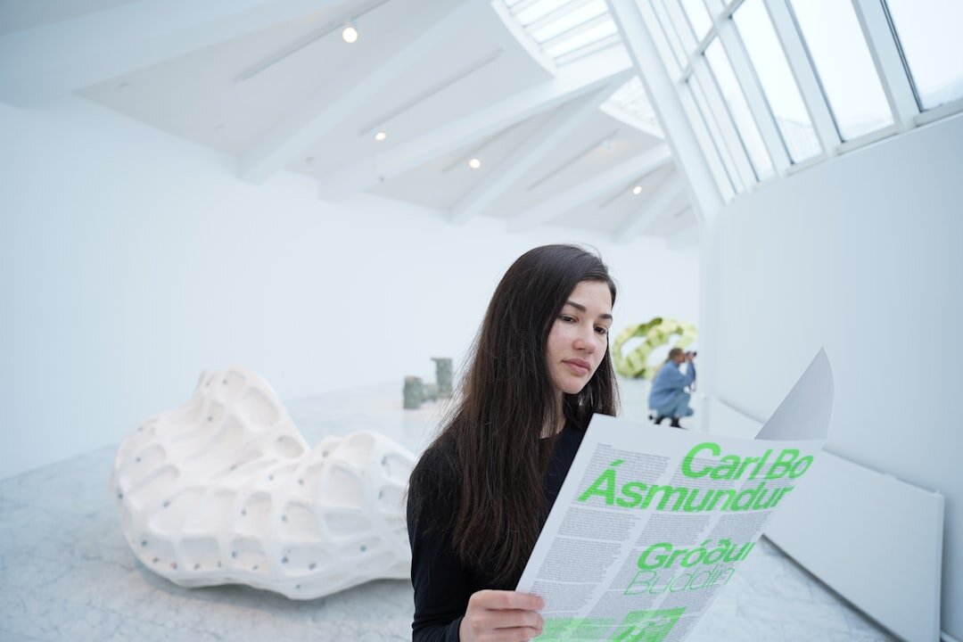 Portrait of a young Swiss female data journalist